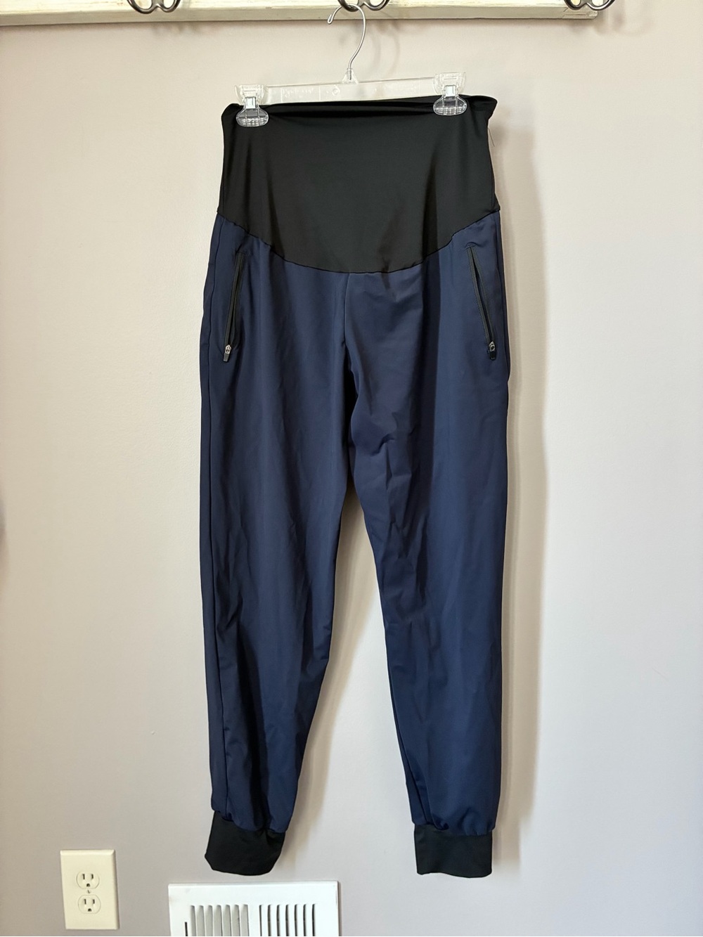 Maternity Scrub Pants – Navy Blue & Black – Size Large